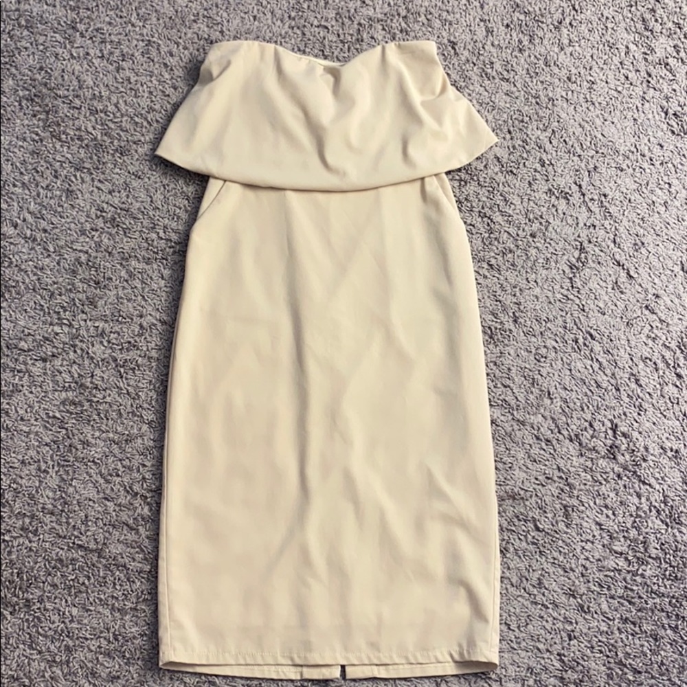 Nude strapless dress
